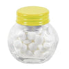 Branded Promotional SMALL GLASS JAR with 40g of Mints in Yellow Mints From Concept Incentives.