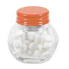 Branded Promotional SMALL GLASS JAR with 40g of Mints in Orange Mints From Concept Incentives.