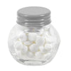 Branded Promotional SMALL GLASS JAR with 40g of Mints in Silver Mints From Concept Incentives.