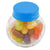 Branded Promotional SMALL GLASS JAR with 40g of Jelly Beans in Light Blue Sweets From Concept Incentives.
