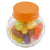 Branded Promotional SMALL GLASS JAR with 40g of Jelly Beans in Orange Sweets From Concept Incentives.