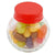 Branded Promotional SMALL GLASS JAR with 40g of Jelly Beans in Red Sweets From Concept Incentives.
