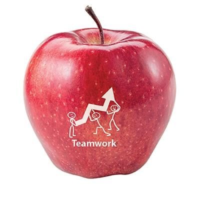 Branded Promotional RED APPLE with Printed Logo Fruit From Concept Incentives.