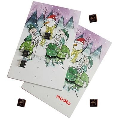 Branded Promotional A3 ADVENT CALENDAR with 5g Neapolitan Chocolate Calendar From Concept Incentives.