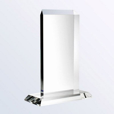 Branded Promotional VERTICAL RECTANGLE GLASS AWARD ON BASE Award From Concept Incentives.