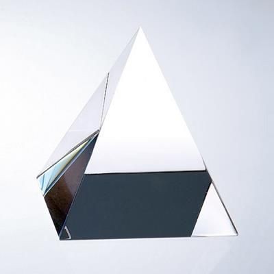 Branded Promotional OPTICAL CRYSTAL CLEAR GLASS PYRAMID AWARD Award From Concept Incentives.
