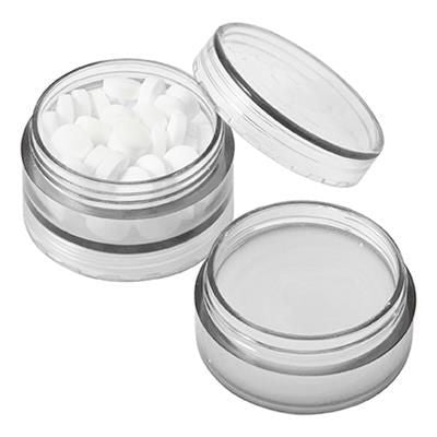 Branded Promotional PLASTIC SCREW LID MINTS POT Mints From Concept Incentives.