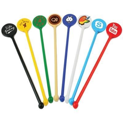 Branded Promotional ROUND HEADED COCKTAIL STIRRER Cocktail Stirrer From Concept Incentives.