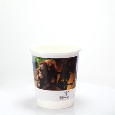Branded Promotional DOUBLE WALLED PAPER CUP - FULL COLOUR 8OZ-230ML Cup Paper From Concept Incentives.