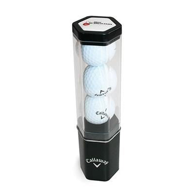 Branded Promotional CALLAWAY 3 BALL HEX GOLF TEE TUBE Golf Gift Set From Concept Incentives.