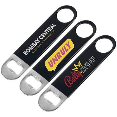 Branded Promotional BLACK VINYL COATED BAR BLADE Chopsticks From Concept Incentives.