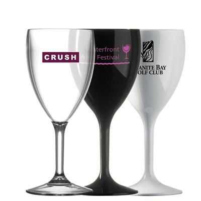 Branded Promotional REUSABLE PLASTIC WINE GLASS 312ML-11OZ - POLYCARBONATE Chopsticks From Concept Incentives.