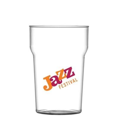 Branded Promotional REUSABLE NONIC BEER GLASS 568ML-20OZ-PINT - POLYCARBONATE Chopsticks From Concept Incentives.