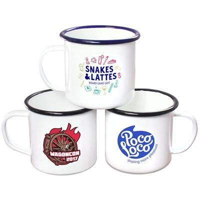 Branded Promotional PREMIUM FULL COLOUR ENAMEL MUG SET 10OZ-285ML Mug From Concept Incentives.