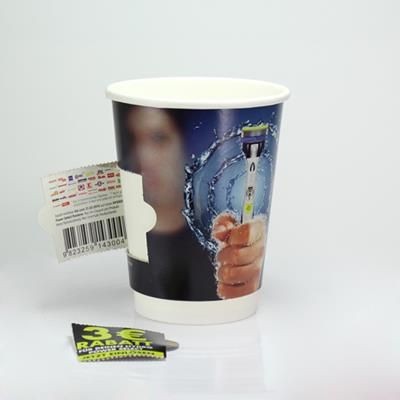 Branded Promotional COUPON PAPER CUP DOUBLE WALLED - FULL COLOUR 12OZ-340ML Chopsticks From Concept Incentives.