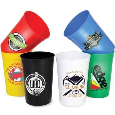 Branded Promotional PLASTIC STADIUM CUP 20OZ-568ML-PINT Chopsticks From Concept Incentives.