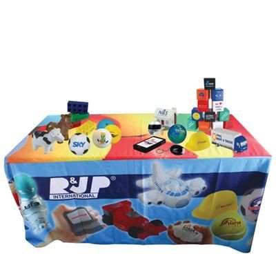 Branded Promotional FULL COLOUR, FULL COVERAGE TABLE CLOTH - 178 X 366CM Chopsticks From Concept Incentives.