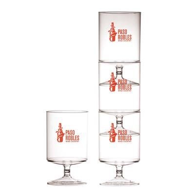 Branded Promotional POLYSTYRENE STACKING WINE GLASS 11OZ-312ML  From Concept Incentives.