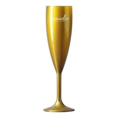 Branded Promotional REUSABLE GOLD CHAMPAGNE FLUTE 187ML-6  From Concept Incentives.