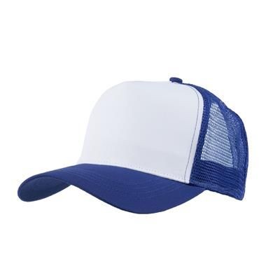 Branded Promotional MESH BACK TRUCKER BASEBALL CAP in Royal Baseball Cap From Concept Incentives.