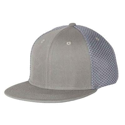 Branded Promotional 6 PANEL SNEAKER MESH FLATPEAK SNAPBACK CAP in Grey Baseball Cap From Concept Incentives.