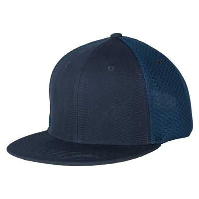 Branded Promotional 6 PANEL SNEAKER MESH FLATPEAK SNAPBACK CAP in Navy Baseball Cap From Concept Incentives.