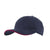 Branded Promotional FULLY COVERED 6 PANEL BASEBALL CAP in Navy Blue & Red Baseball Cap From Concept Incentives.