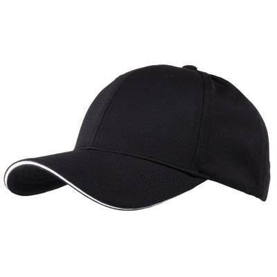 Branded Promotional AIRTEX MESH SPORTS BASEBALL CAP in Black & White Baseball Cap From Concept Incentives.