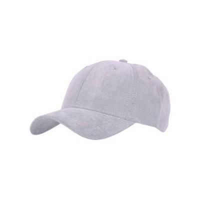 Branded Promotional TACTILE MICROFIBRE WEAVE SIX PANEL BASEBALL CAP in Grey Baseball Cap From Concept Incentives.