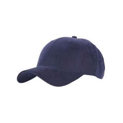 Branded Promotional TACTILE MICROFIBRE WEAVE SIX PANEL BASEBALL CAP in Navy Blue Baseball Cap From Concept Incentives.