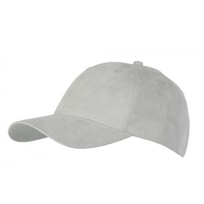 Branded Promotional 6 PANEL FAUX SUEDE POLYESTER CAP in Stone Baseball Cap From Concept Incentives.