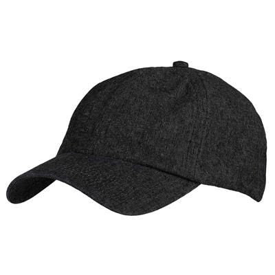 Branded Promotional 6 PANEL CHAMBRAY DENIM UNSTRUCTURED CAP in Black Baseball Cap From Concept Incentives.