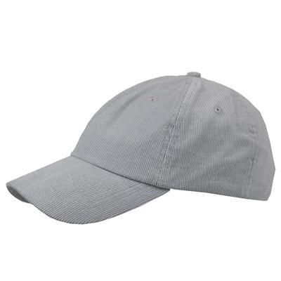 Branded Promotional POLY-COTTON CORD 6 PANEL UNSTRUCTURED BASEBALL CAP in Grey Baseball Cap From Concept Incentives.