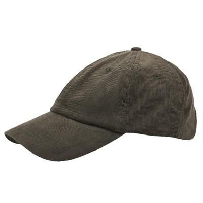 Branded Promotional POLY-COTTON CORD 6 PANEL UNSTRUCTURED BASEBALL CAP in Khaki Baseball Cap From Concept Incentives.