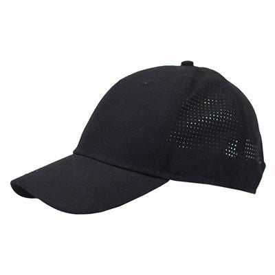 Branded Promotional 100% POLYESTER 5 PANEL BASEBALL CAP in Black Baseball Cap From Concept Incentives.