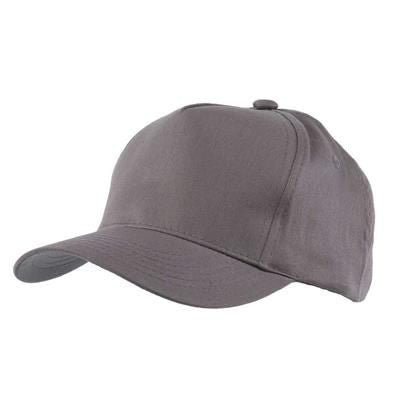 Branded Promotional FULLY COVERED 5 PANEL BASEBALL CAP in Grey Baseball Cap From Concept Incentives.