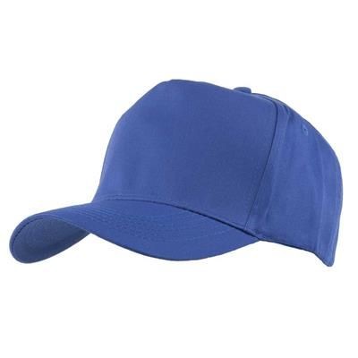 Branded Promotional FULLY COVERED 5 PANEL BASEBALL CAP in Royal Blue & White Baseball Cap From Concept Incentives.