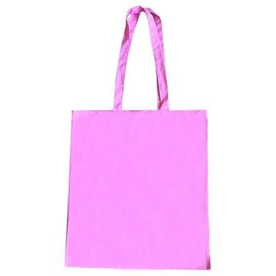Branded Promotional 5OZ PINK COTTON SHOPPER TOTE BAG in Pink with Long Handles Bag From Concept Incentives.
