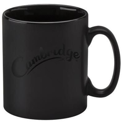 Branded Promotional CAMBRIDGE MATT BLACK MUG Mug From Concept Incentives.