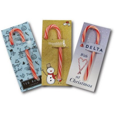 Branded Promotional CANDY CANE CARD Sweets From Concept Incentives.