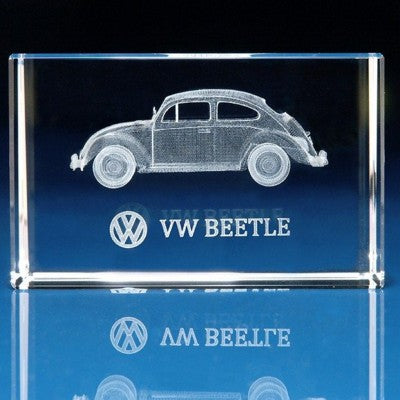 Branded Promotional CAR GIFTS in 3d Engraved Glass Paperweight From Concept Incentives.