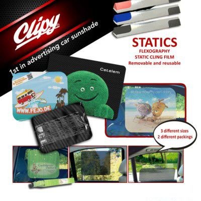 Branded Promotional CLIPY STATIC SIDE WINDOW CAR SUN SHADE Car Windscreen Sun Shade From Concept Incentives.