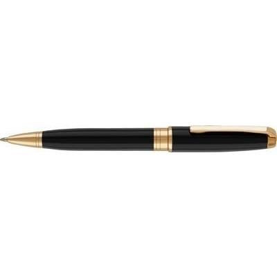 Branded Promotional CARNABY METAL BALL PEN in Black & Gold Pen From Concept Incentives.