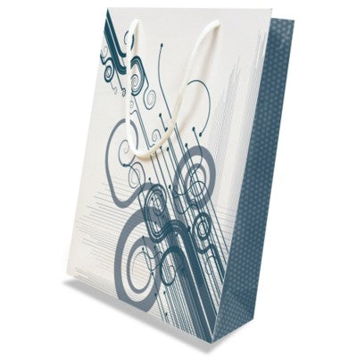 Branded Promotional LUXURY PAPER CARRIER BAG - MEDIUM - GLOSS 195GSM ARTBOARD with Gloss Laminate, Short Pp Rope Handles Carrier Bag From Concept Incentives.