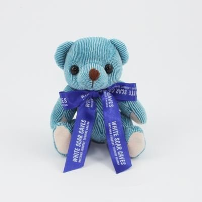 Branded Promotional 12CM BOW BLUBERRY CANDY BEAR Soft Toy From Concept Incentives.