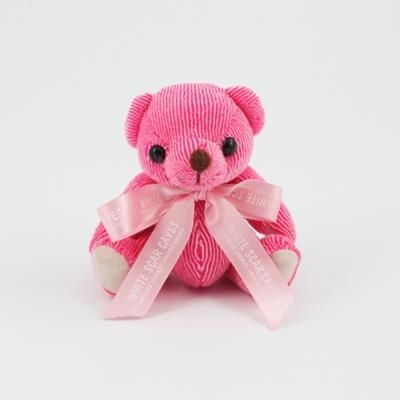 Branded Promotional 12CM BOW RASPBERRY CANDY BEAR Soft Toy From Concept Incentives.