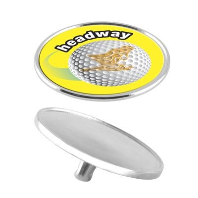 Branded Promotional SILVER CHROME GOLF BALL MARKER with Spike in Silver Golf Marker From Concept Incentives.