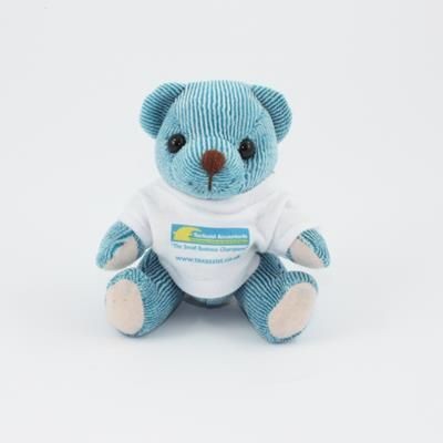 Branded Promotional 12CM TEE SHIRT BLUBERRY CANDY BEAR Soft Toy From Concept Incentives.