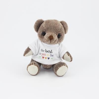 Branded Promotional 12CM TEE SHIRT CHOCOLATE CANDY BEAR Soft Toy From Concept Incentives.