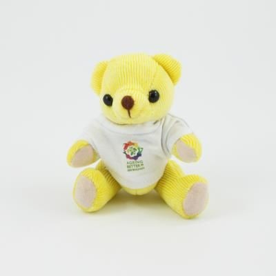 Branded Promotional 12CM TEE SHIRT LEMON CANDY BEAR Soft Toy From Concept Incentives.